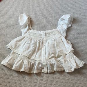 Ruffle white top